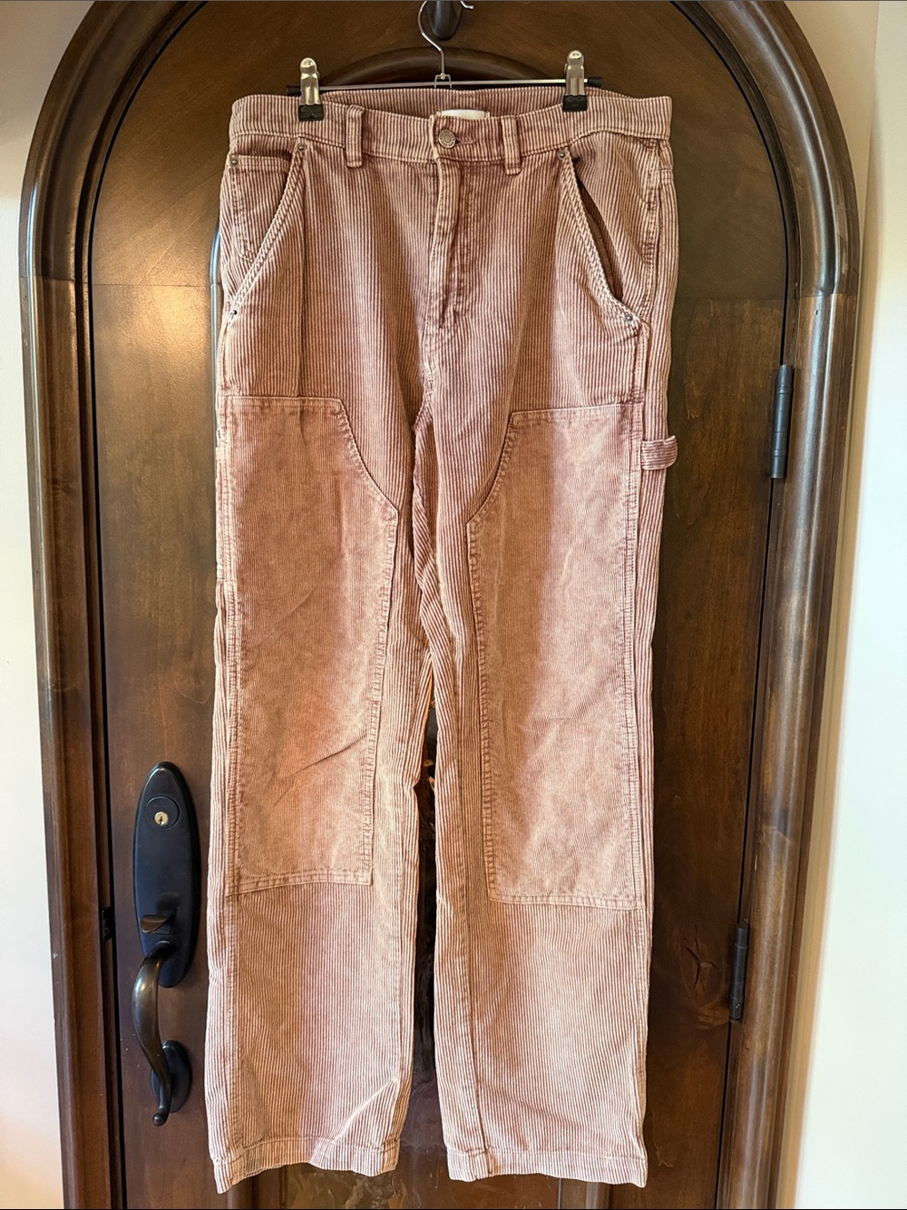 BDG Dusty Rose Corduroy Straight-Leg Pants